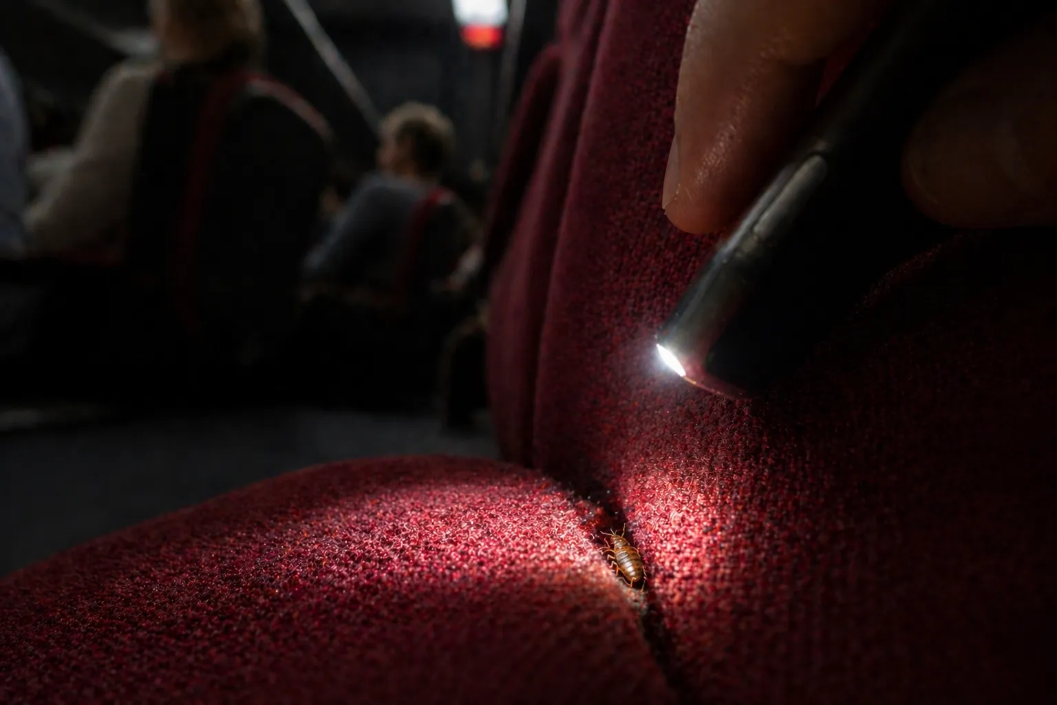 Siège cinéma punaises de lit Paris, inspection valise hôtel Marne-la-Vallée, piqure punaise métro RER, traitement thermique bagage, désinsectisation préventive 77, punaise de lit vêtement, technicien Home Nuisible 3D.